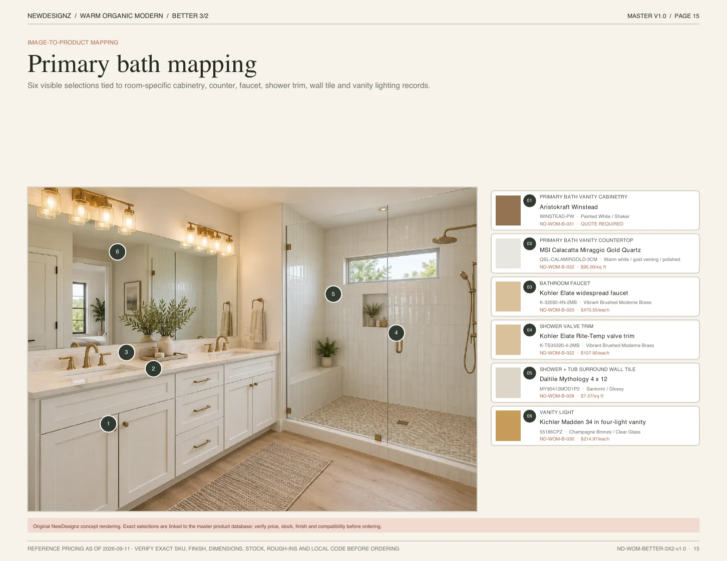 Warm Organic Modern preview page 15: Primary bath mapping
