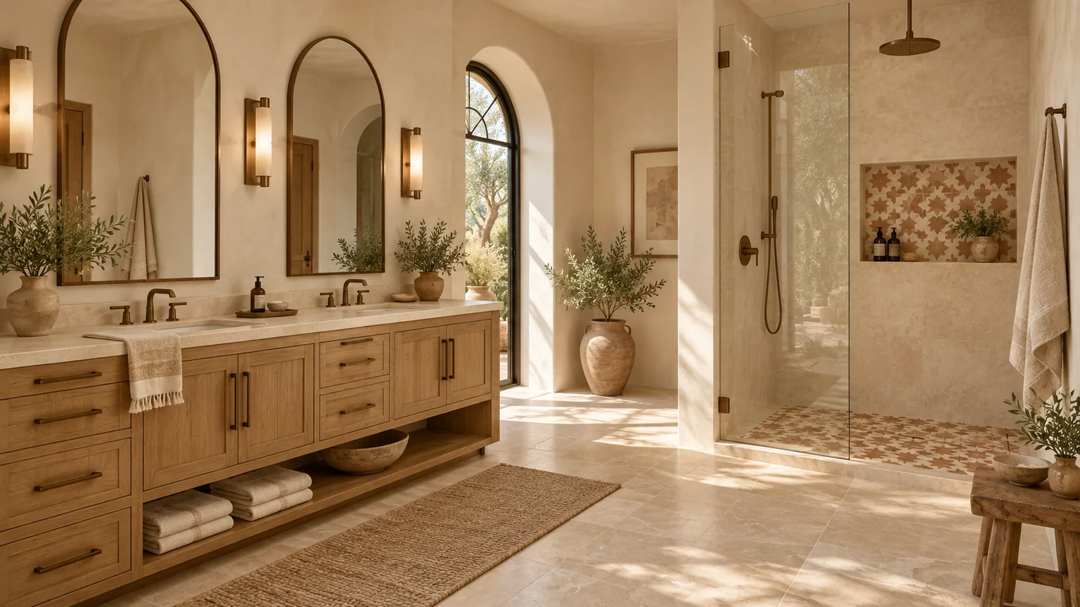 Mediterranean Modern bathroom visualization