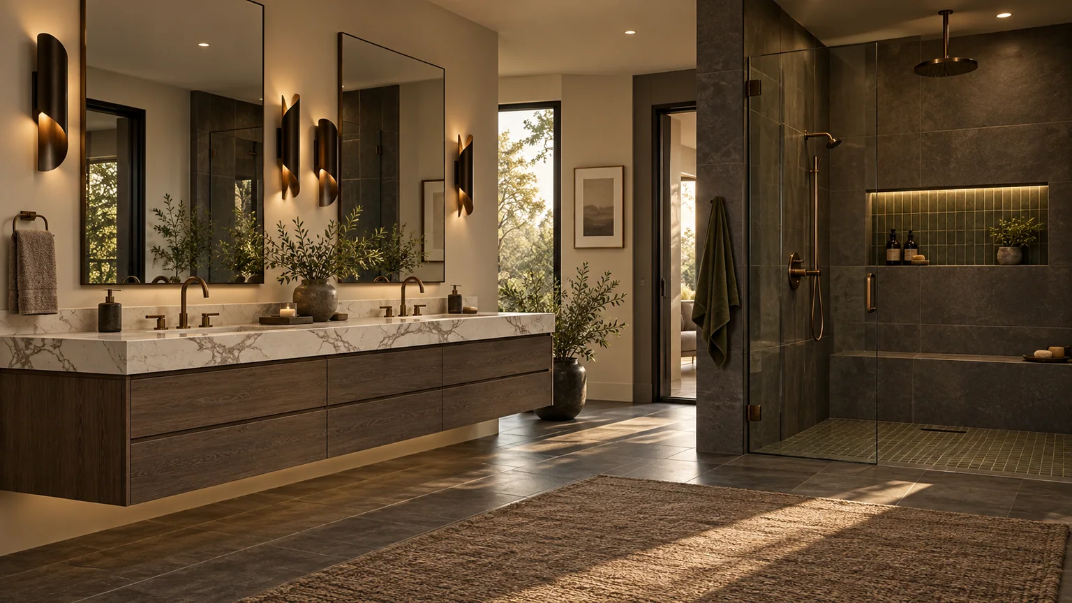 Moody Modern bathroom visualization