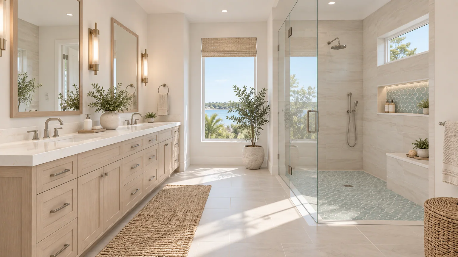 Tailored Coastal bathroom visualization