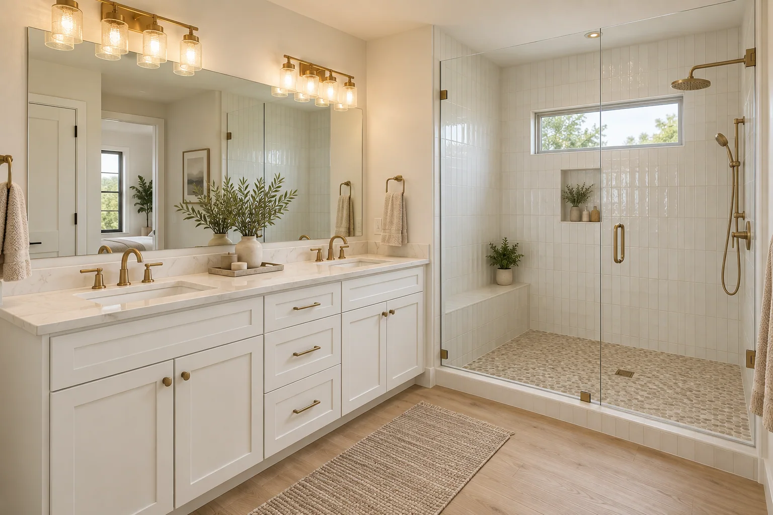 Warm Organic Modern bathroom visualization