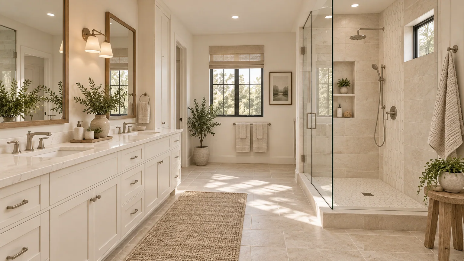 Warm Transitional bathroom visualization